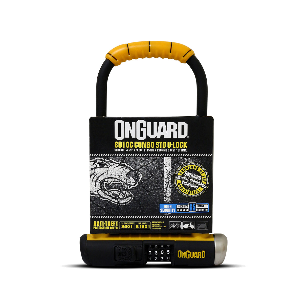 Candado On Guard U-Lock C/Clave Std 115Mx230M