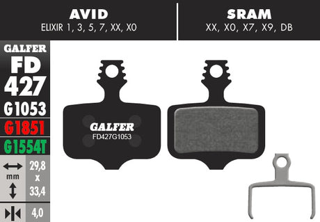 Galfer Pastillas Sram XX, X0, X7, X9, DB, Level, T, TL, Red/Rival/Force AXS Advanced