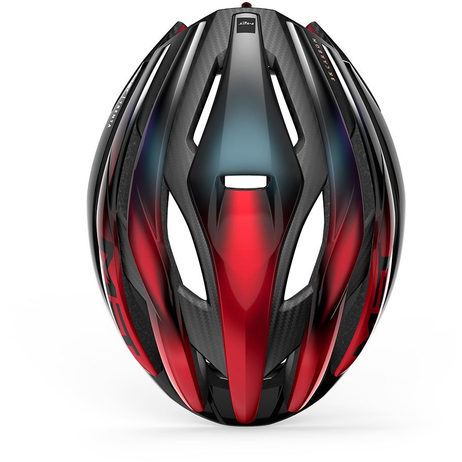 Casco Met Trenta 3K Carbon Mips Red Iridescent Glossy
