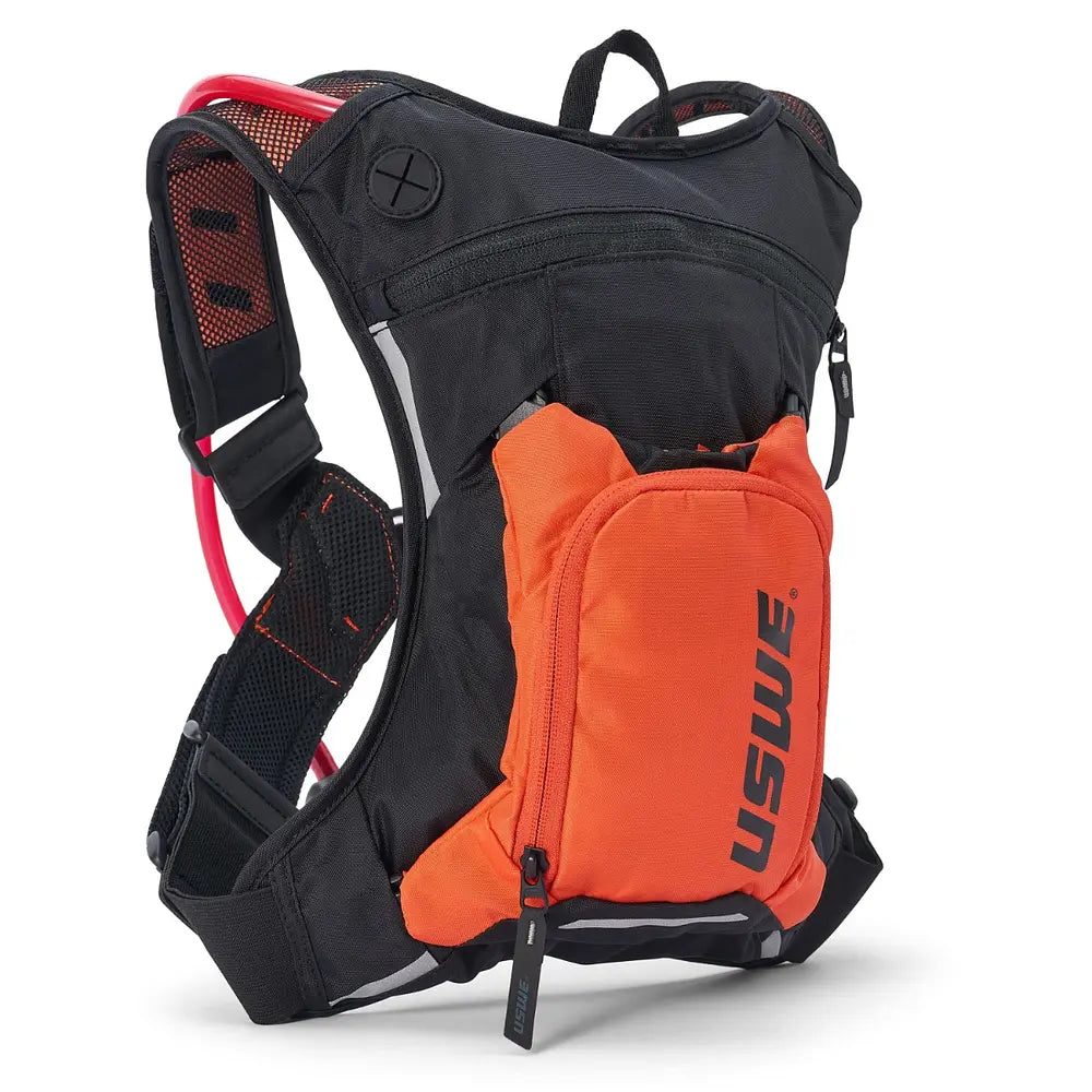Mochila De Hidratación Uswe Moto Hydro 3L Negro / Naranjo