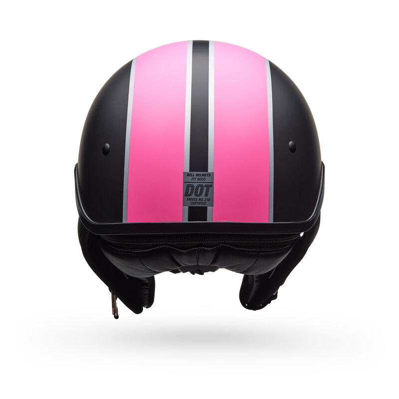Casco Moto Calle Pit Boss Negro/Rosado Mate Certificado QR Bell