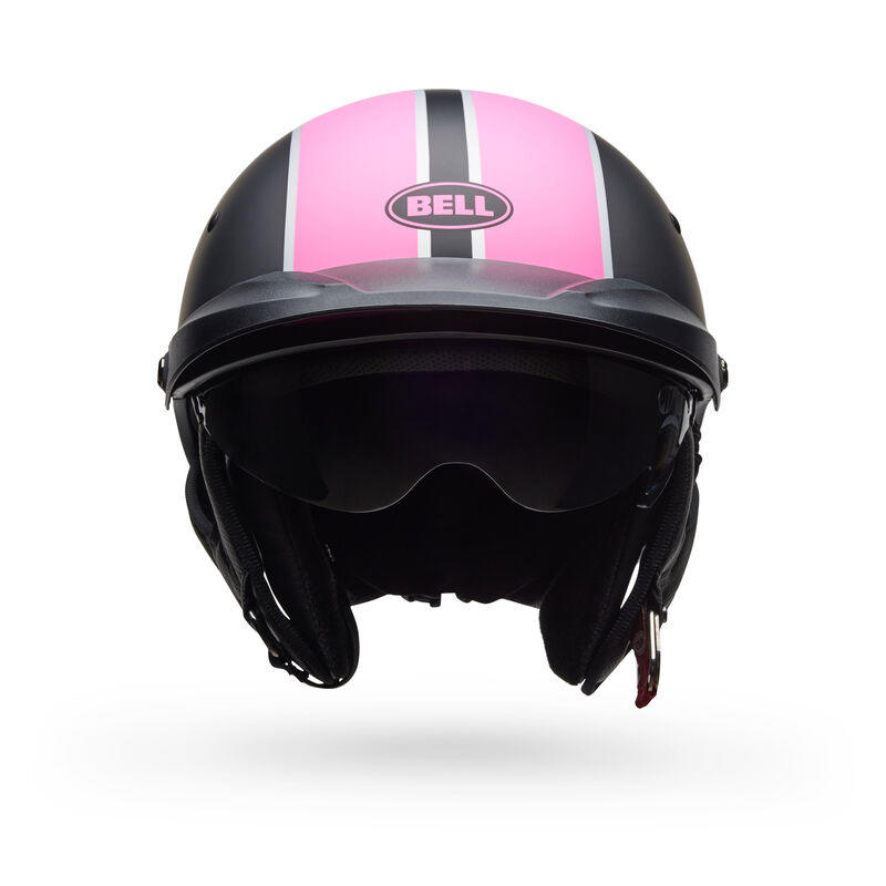 Casco Moto Calle Pit Boss Negro/Rosado Mate Certificado QR Bell