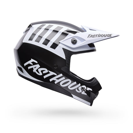 Casco Moto MX-10 Negro/Blanco Certificado QR Bell