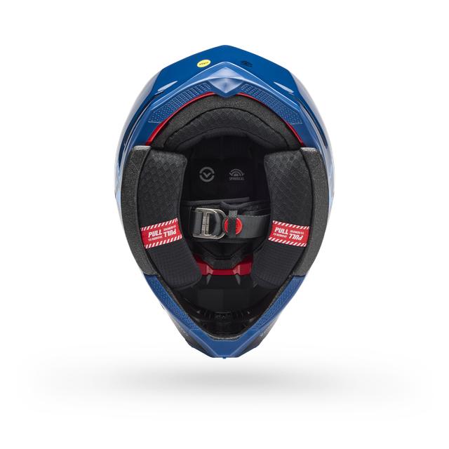 Casco Moto Spherical Moto-10 Azul/Negro Certificado QR Bell
