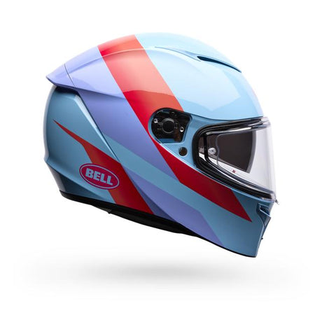 Casco Moto Calle Lithium Passion Azul Claro Certificado QR Bell