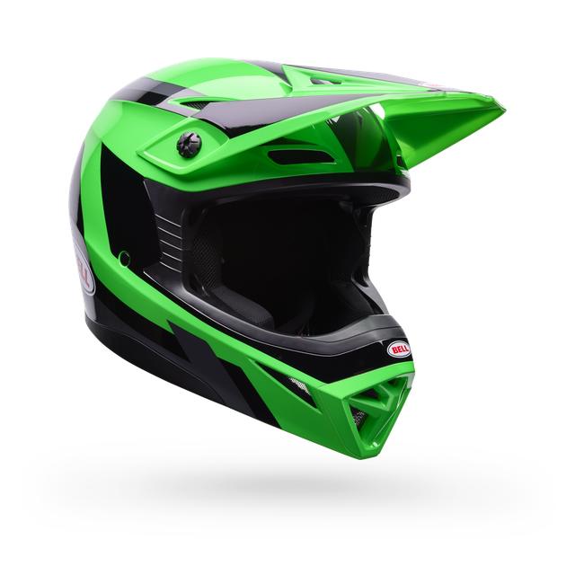 Casco Moto MX-10 Verde Certificado QR Bell