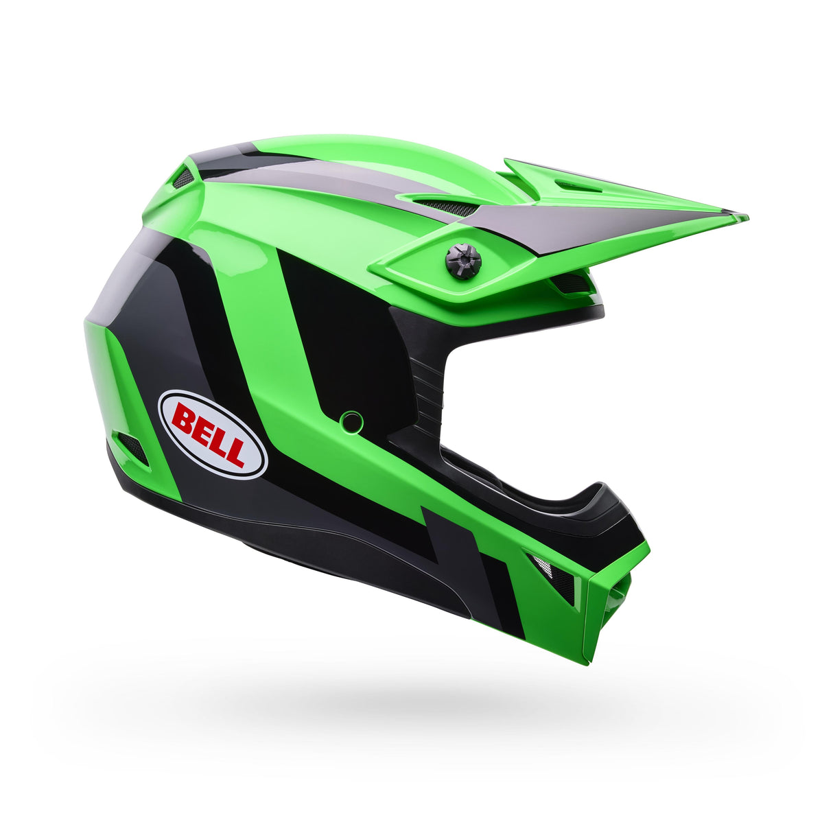 Casco Moto MX-10 Verde Certificado QR Bell