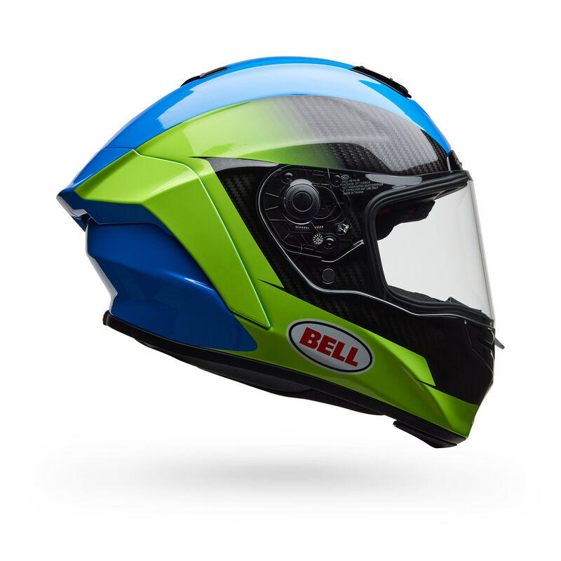 Casco Moto Calle Race Star DLX Flex Azul/Amarillo Certificado QR Bell