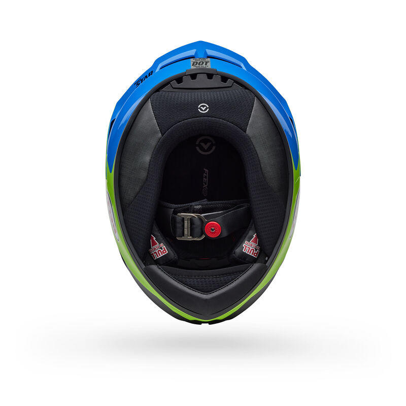 Casco Moto Calle Race Star DLX Flex Azul/Amarillo Certificado QR Bell