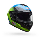 Casco Moto Calle Race Star DLX Flex Azul/Amarillo Certificado QR Bell