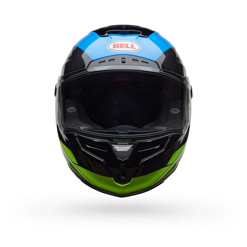 Casco Moto Calle Race Star DLX Flex Azul/Amarillo Certificado QR Bell