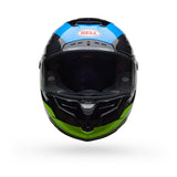 Casco Moto Calle Race Star DLX Flex Azul/Amarillo Certificado QR Bell