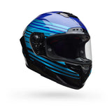 Casco Moto Calle Race Star DLX Flex Azul/Negro Certificado QR Bell