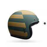 Casco Moto Calle Custom 500 Verde/Dorado Certificado QR Bell