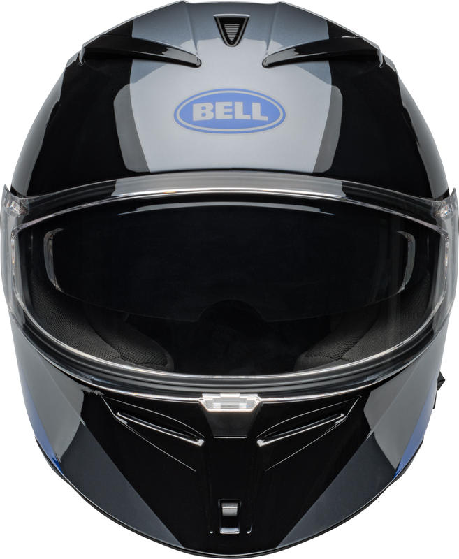Casco Moto Calle Lithium Shear Negro/Azul Certificado QR Bell