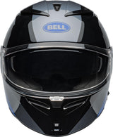 Casco Moto Calle Lithium Shear Negro/Azul Certificado QR Bell
