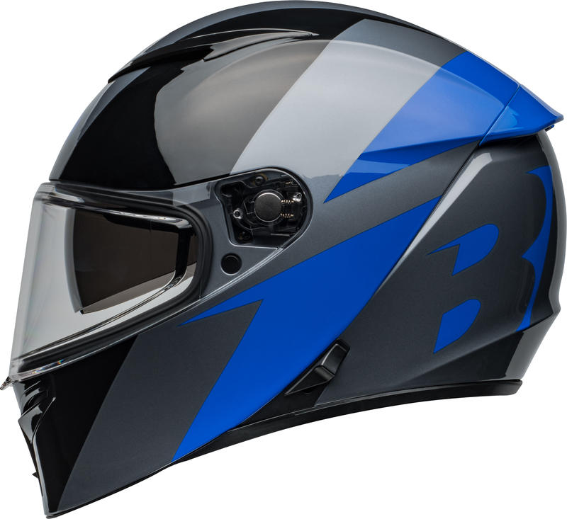 Casco Moto Calle Lithium Shear Negro/Azul Certificado QR Bell