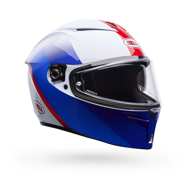 Casco Moto Calle Lithium Mips Bash Blanco/Azul Certificado QR Bell