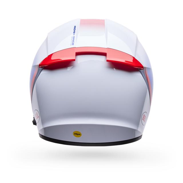 Casco Moto Calle Lithium Mips Bash Blanco/Azul Certificado QR Bell