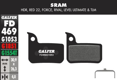 Pastillas Galfer Avid Tlm, Ultimate, Red22, Force, Rival