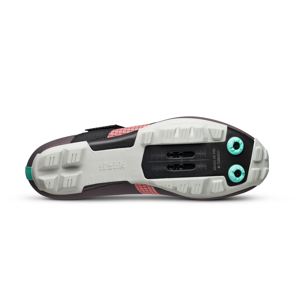 Zapatillas De Bicicleta Fizik Vento Ferox Carbon Rojo-Turquesa